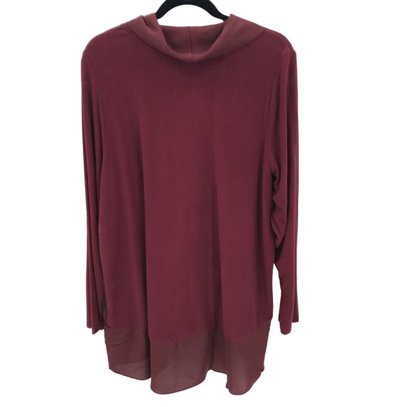 Lisa Rinna Womens Wine Slouchy Turtleneck  Lightweight Sweater Tunic Size 1X - Picture 5 of 10
